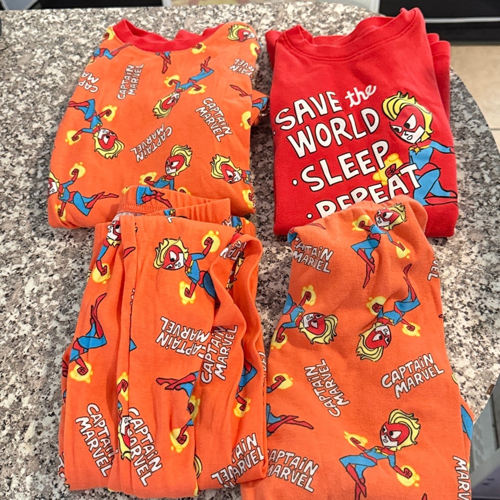 Captain Marvel Pajama 4 piece set